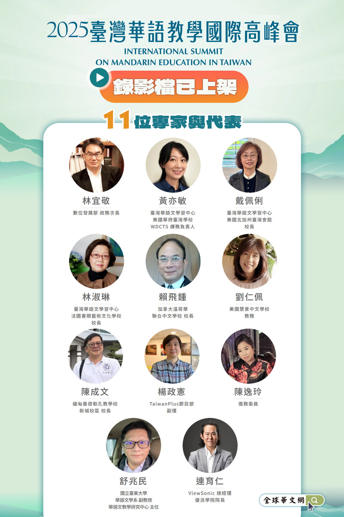 2025臺灣華語教學國際高峰會-錄影檔已上架 2025臺灣華語教學國際高峰會-錄影檔已上架